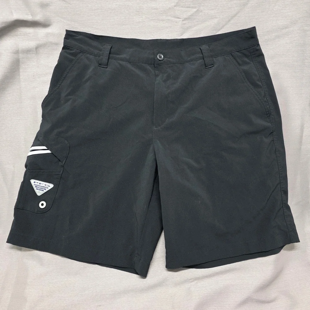Columbia PFG Mens Black Fishing Shorts Terminal Tackle‎ 38W 10L FM1028
